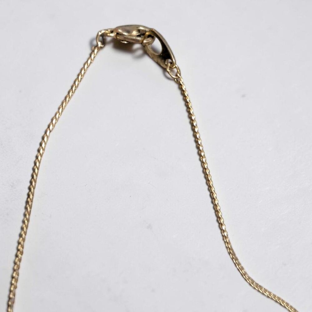 Vintage Gold Tone Station Bead Necklace, Minimalist Layering Necklace - Picture 4 of 6